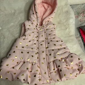 Toddler girls 24 months Light Pink Puffer Vest/hood